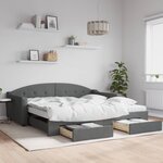 vidaXL Lit de jour avec gigogne et tiroirs sans matelas 100x200 cm