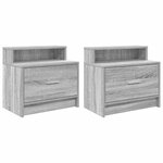 vidaXL Tables de chevet avec tiroir 2 Pièces sonoma gris 51x31x47 cm