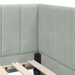vidaXL Cadre de lit d'angle Gris clair 100 x 200 cm Velours