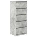 vidaXL Buffet avec tiroirs gris béton 37 5x35x99 cm bois d'ingénierie