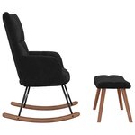 vidaXL Chaise à bascule avec repose-pied Noir Velours