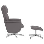 vidaXL Fauteuil inclinable avec repose-pied gris similicuir