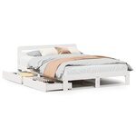 vidaXL Cadre de lit sans matelas blanc 120x190 cm bois de pin massif