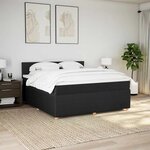 vidaXL Sommier à lattes de lit avec matelas Noir 180x200 cm Tissu