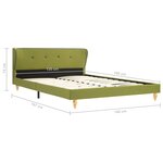 vidaXL Cadre de lit Vert Tissu 135x190 cm