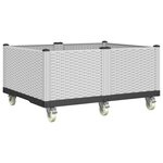 vidaXL Jardinière à roulettes blanc 100x80x54 cm PP