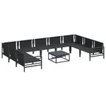 vidaXL Ensemble de canapé de jardin 10 Pièces Anthracite Acier