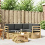 vidaXL Ensemble de canapés d'extérieur 5 Pièces Blanc et anthracite