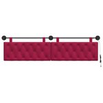 vidaXL Tête de lit suspendue Avec lumière LED Bordeaux Velours