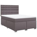 vidaXL Sommier à lattes de lit avec matelas Gris 140x190 cm Similicuir