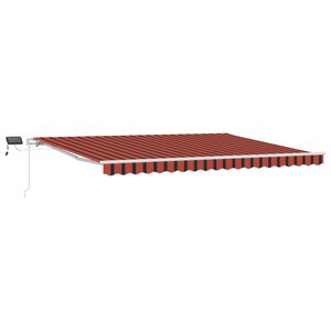 vidaXL Store Rétractable Manuel avec LED Orange et Marron 450x300 cm