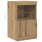 Buffet vidaXL avec lumières LED Chêne Artisan 41x37x67 cm