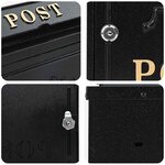 vidaXL Boîte aux lettres murale Noir 29 x 13 x 41 cm Aluminium coulé