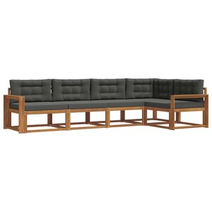 vidaXL Ensemble de canapés d'extérieur 5 Pièces Naturel et Anthracite