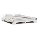 vidaXL Cadre de Lit Blanc Bois 200 x 200 cm Résistant Lit Blanc