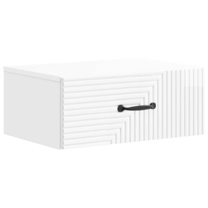 vidaXL Cabinet de chevet mural Blanc brillant 49 x 34 5 x 20 cm