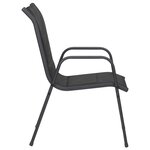 vidaXL Chaises de jardin 6 Pièces Acier et textilène Noir