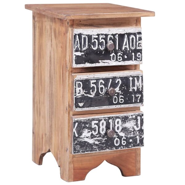 vidaXL Table de chevet 30 x 30 x 51 cm Bois de récupération massif