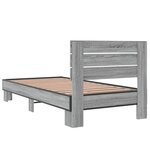 vidaXL Cadre de lit sonoma gris 75x190 cm bois d'ingénierie et métal
