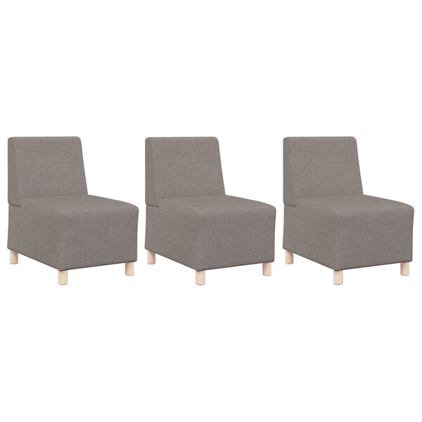 vidaXL Fauteuil Sofa Gris Clair 55 cm Tissu 3 Pièces Taupe