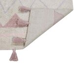 Tapis coton motif indien - beige rose - 140 x 200