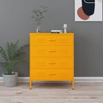 vidaXL Commode Jaune moutarde 80x35x101 5 cm Acier