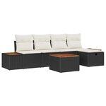 vidaXL Ensemble de canapé de jardin 6 Pièces Noir 55 x 62 x 69 cm