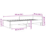 vidaXL Cadre de lit sans matelas gris béton 75x190cm bois d'ingénierie