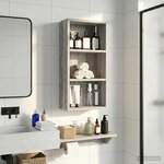 vidaXL Armoire murale de salle de bain Gris Sonoma 30 x 16 x 62 5 cm