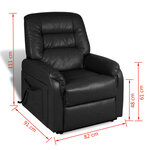 vidaXL Fauteuil inclinable TV Noir Similicuir