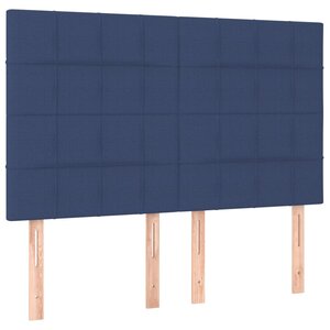 vidaXL Tête de lit Bleu 144x5x118/128 cm Tissu