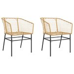 vidaXL Chaises de jardin lot de 2 marron résine tressée