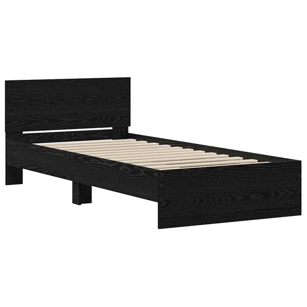 vidaXL Cadre de lit Chêne noir 90 x 190 cm Bois d'ingénierie