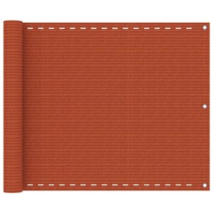 vidaXL Écran de balcon Orange 75x400 cm PEHD