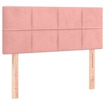 vidaXL Sommier à lattes de lit avec matelas Rose 100x200 cm Velours