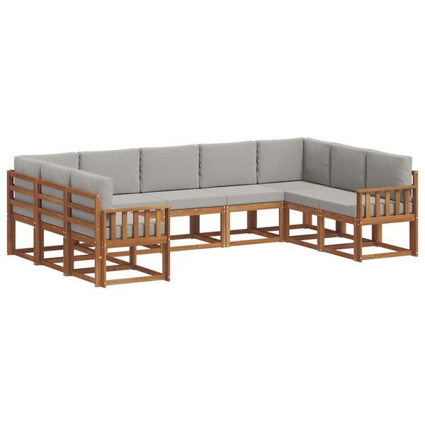 vidaXL Ensemble de canapés d'extérieur 9 pc Gris Naturel et Clair