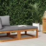 vidaXL Repose-pied avec coussin gris foncé Bois d'acacia massif