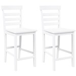 VidaXL Tabourets de bar 2 Pièces blanc bois massif d'hévéa