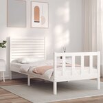 vidaXL Cadre de lit sans matelas blanc 90x200 cm bois de pin massif