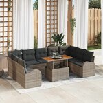 vidaXL Ensemble de canapé de jardin 10 Pièces Gris 100 x 55 x 73 cm