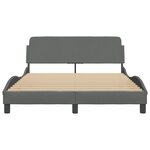 vidaXL Cadre de lit avec tête de lit Gris foncé 120x200 cm Tissu