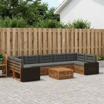 vidaXL Ensemble de canapés d'extérieur 8 Pièces Naturel et Anthracite