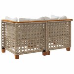 vidaXL Canapés d'angle de jardin et coussins 2Pièces beige résine tressée