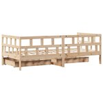 vidaXL Lit de jour avec tiroirs sans matelas 90x190 cm bois massif