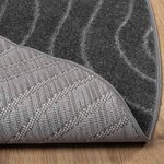vidaXL Tapis de surface Rond HUARTE Anthracite Ø 200 CM Polyester