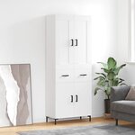 vidaXL Buffet haut Blanc 69 5x34x180 cm Bois d'ingénierie