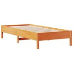vidaXL Lit bibliothèque sans matelas cire marron 90x200 cm pin massif