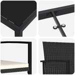 vidaXL Ensemble de salle à manger pour jardin 9 Pièces Noir Poly rotin
