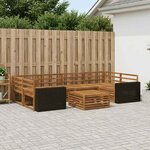 vidaXL Ensemble de canapés d'extérieur 7 Pièces Naturel