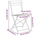 Chaises de jardin pliantes vidaXL 2 Pièces anthracite en acier